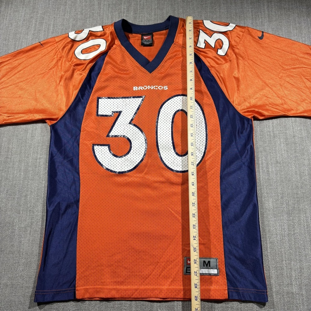 Vintage Denver Broncos Jersey Mens Medium Orange NFL Football Davis 30 Nike - Picture 4 of 7